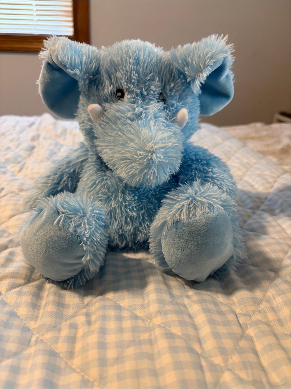 Blue Plush Elephant heating pad- heat in microwave for cramps, etc never used